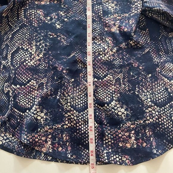Aqua Women Blouse Snake Print Animal Blue Purple Color Sz XS - Picture 11 of 12